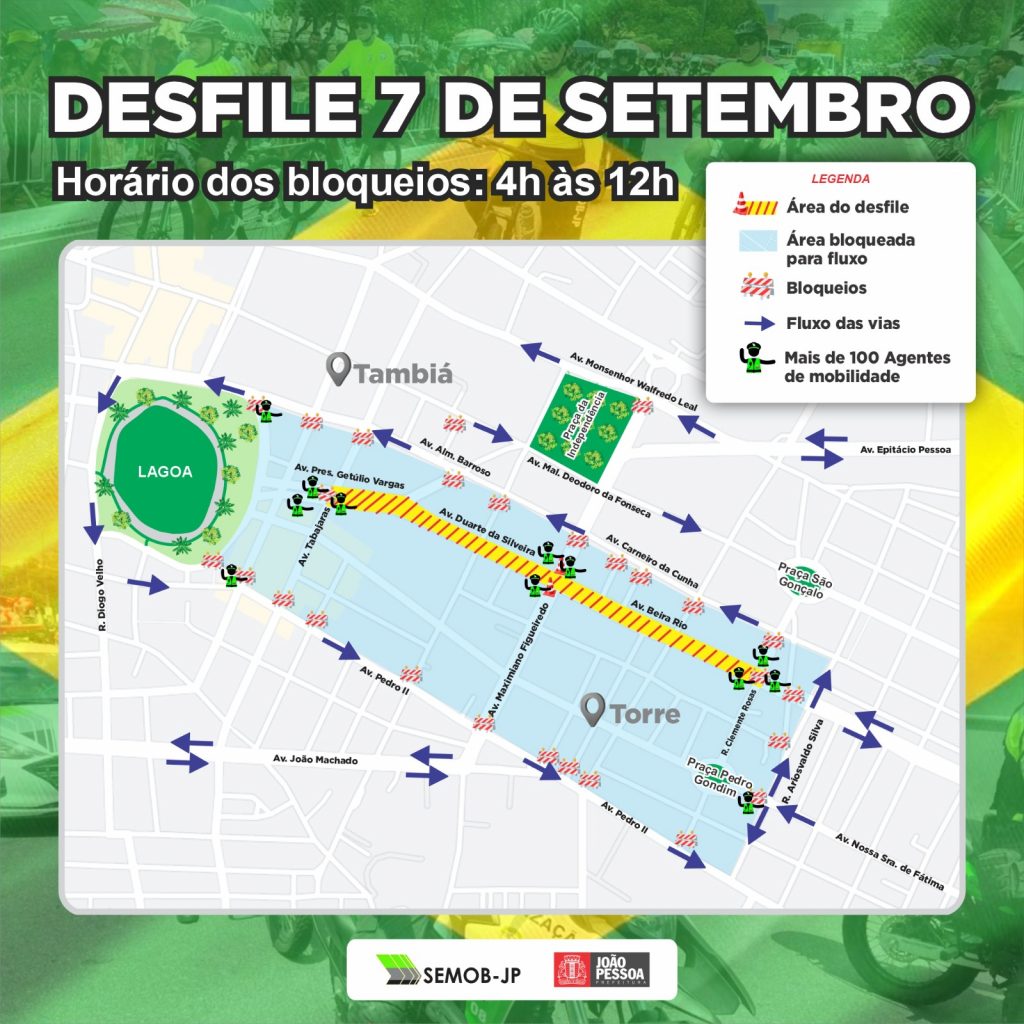 Mapa Desfile 7 de setembro