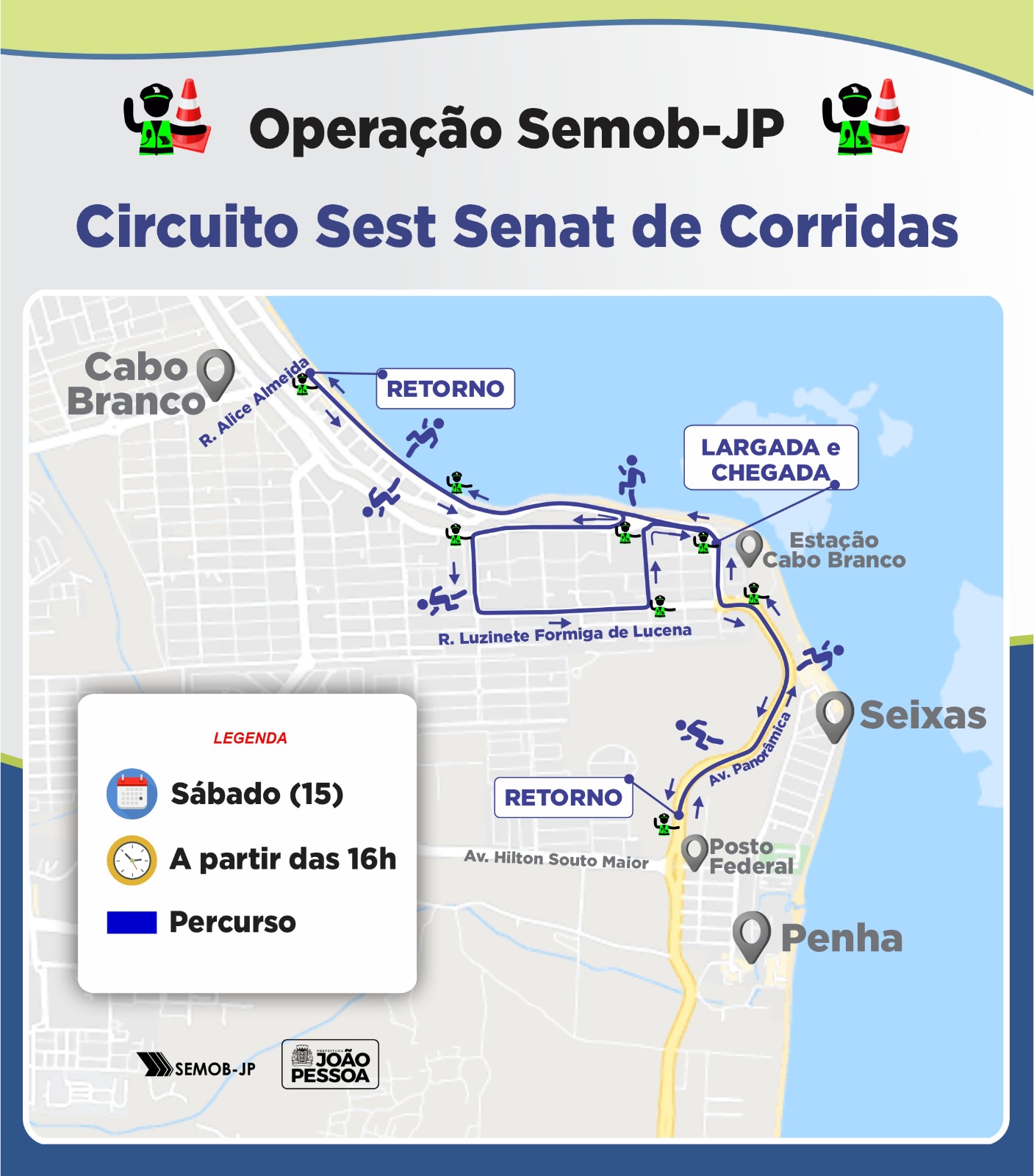Com apoio da Semob-JP, dois eventos esportivos movimentam a Capital neste fim de semana Com apoio da Semob-JP, dois eventos esportivos movimentam a Capital neste fim de semana