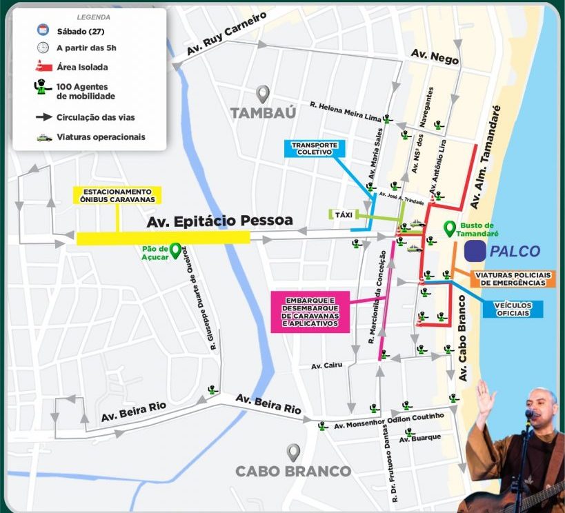 Secretaria de Turismo distribuirá adesivos para veículos de moradores no entorno do Busto de Tamandaré