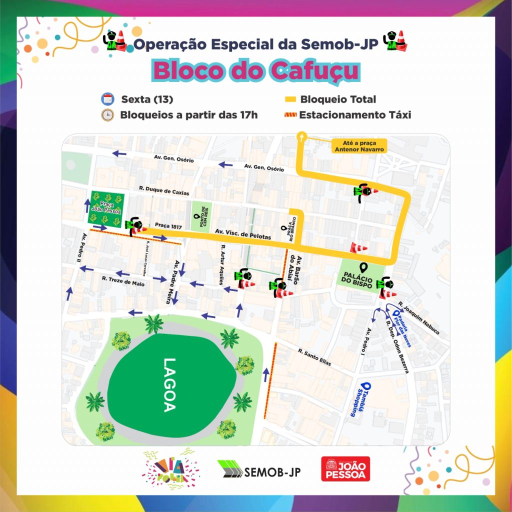 Semob-JP define plano de trânsito e transporte para desfile do Bloco Cafuçu