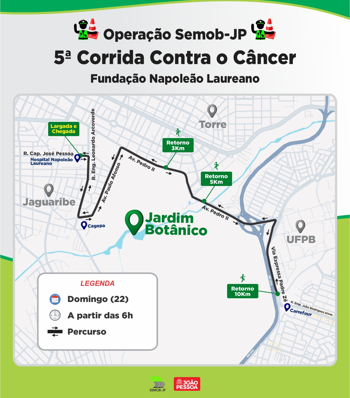 Semob-JP dá apoio operacional à 5ª Corrida contra o Câncer, neste domingo
