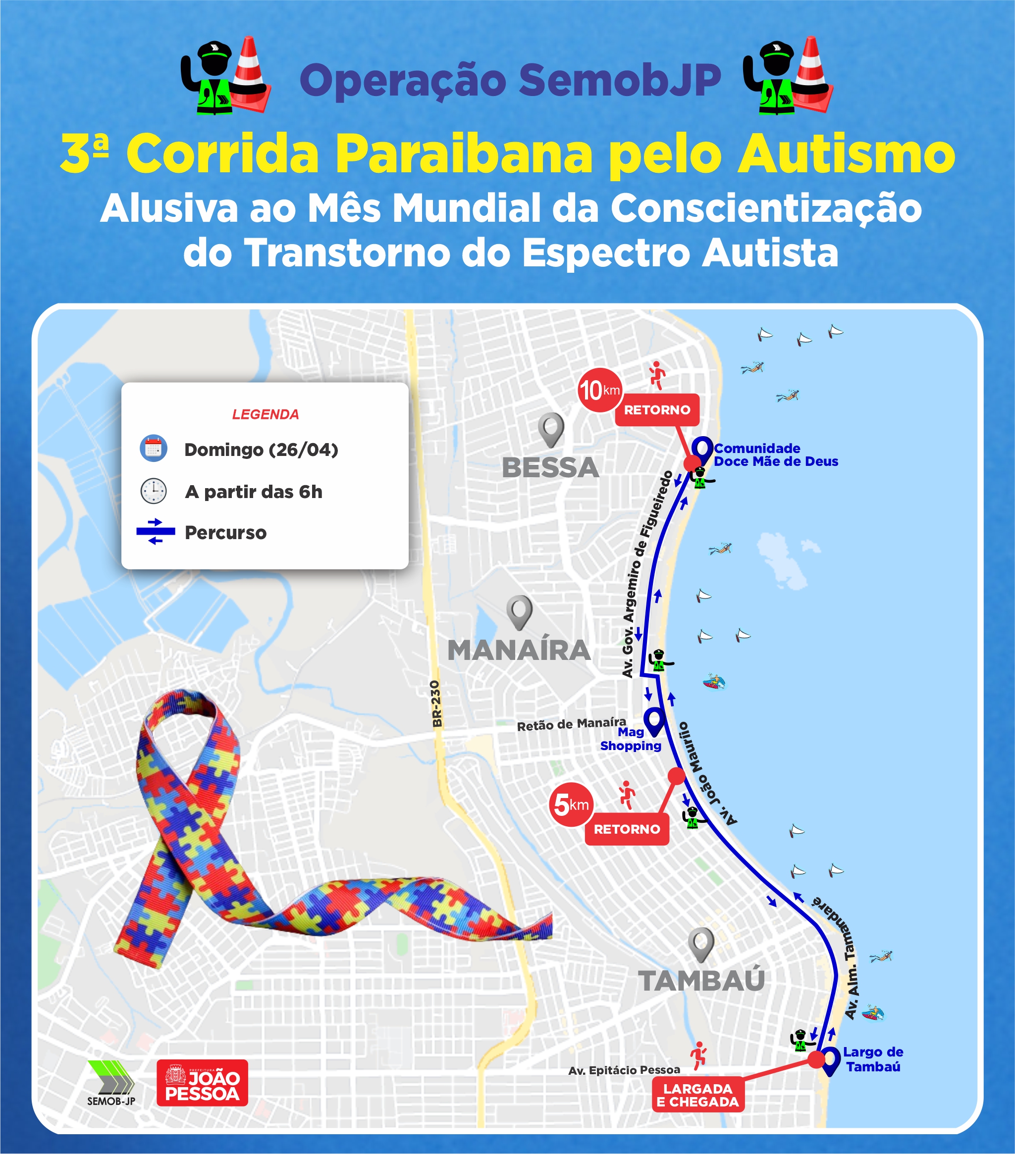 Semob-JP define planos operacionais para eventos esportivos na Orla e aniversário dos Bancários