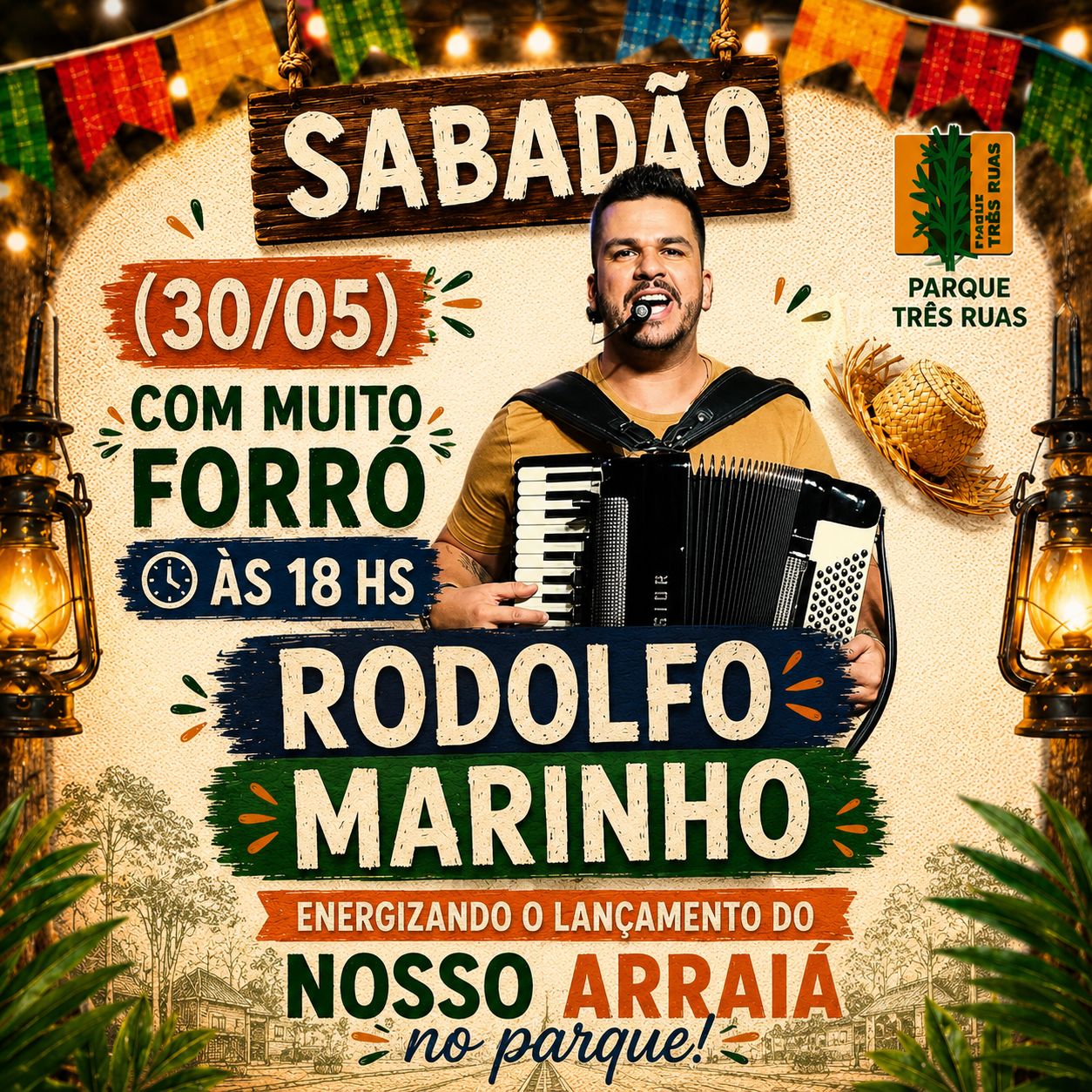 Arraiá no Parque marca lançamento da programação junina nas Três Ruas, nesse fim de semana